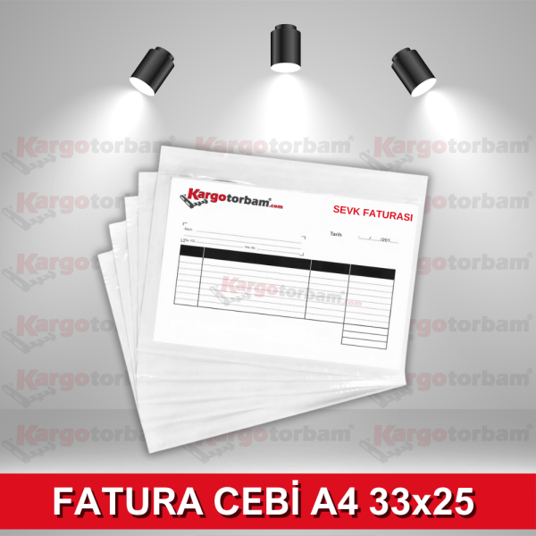 Kendinden Yapışkanlı Fatura Cebi A4 33x25