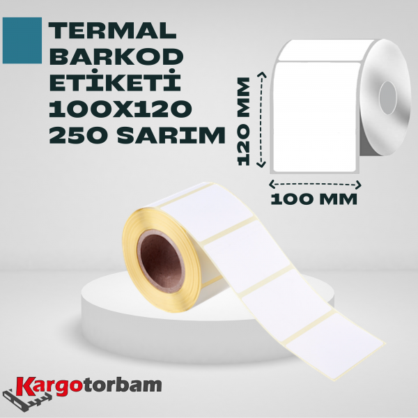 TERMAL ETİKET 100x120 250 SARIM